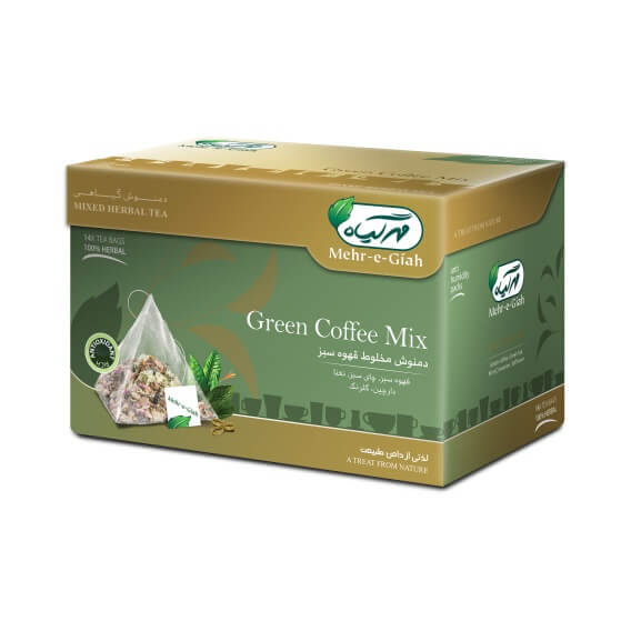 دمنوش قهوه سبز و چای سبز مهر گیاه تی بگ 14 عدد